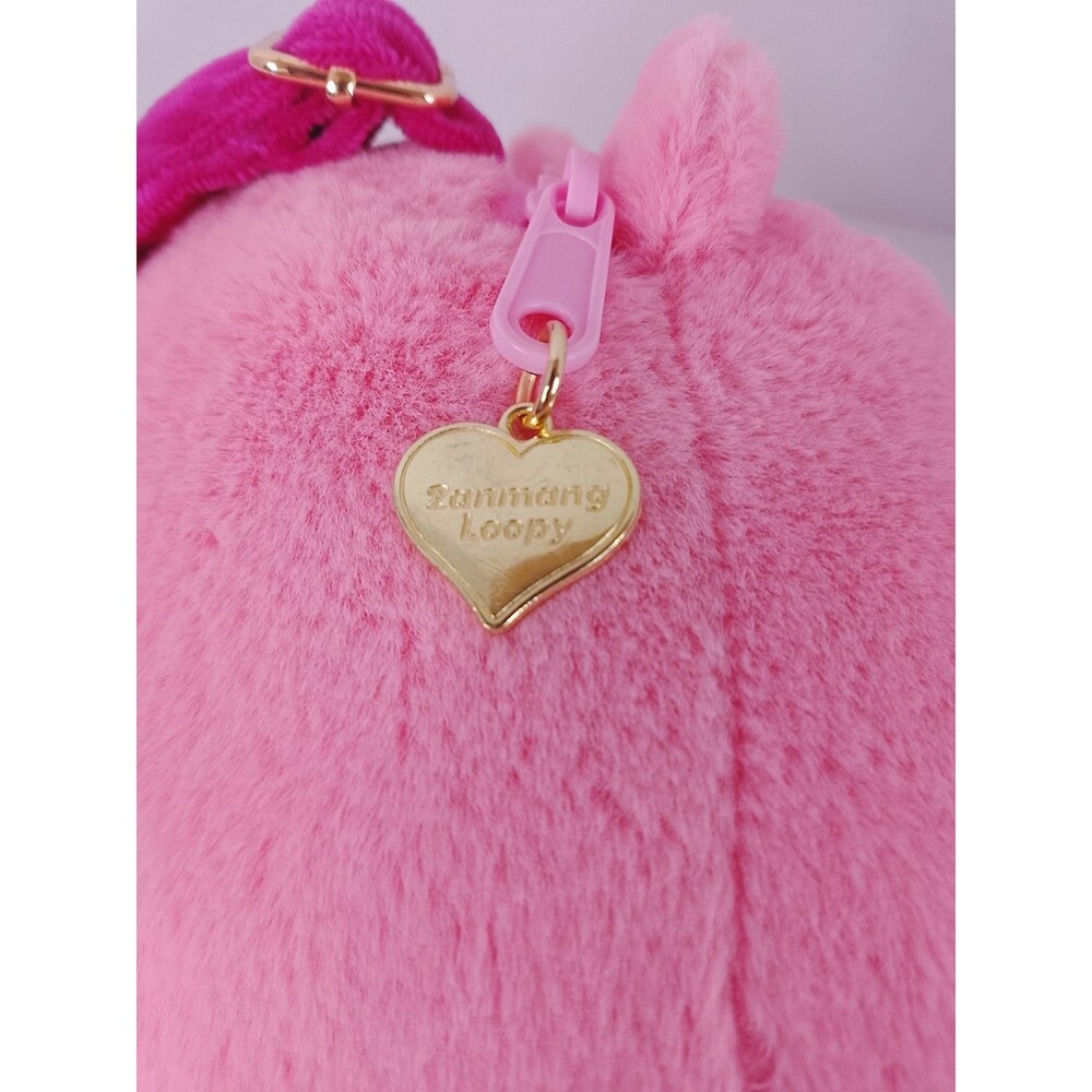 MINISO Zanmang Loopy Plush Backpack 12” Pink Beaver Pororo Kids School Bag Toy - Picture 10 of 13
